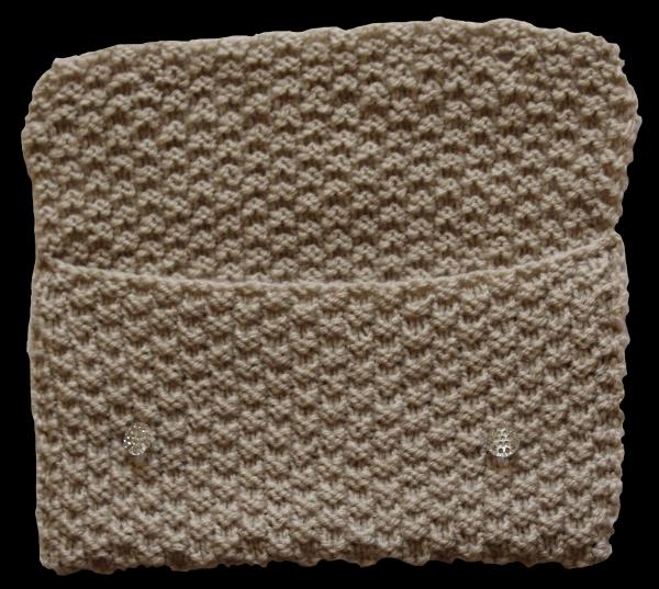 Hand knitted clutch / Evening bag in beige